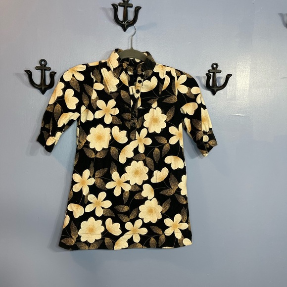 Gap Kids Black Floral Corduroy Dress Size Small - Picture 1 of 7